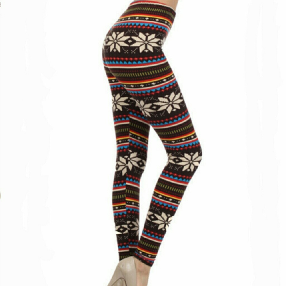 OS Fair Isle Brushed,Soft legging
